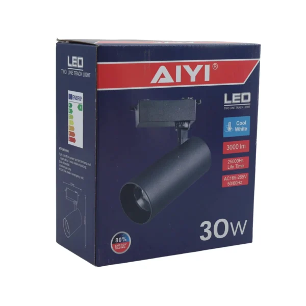 TWO LINE TRACK LIGHT BLACK 30W AY398-062
