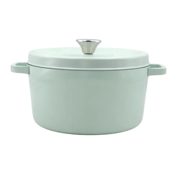 AIYI 24cm Cast-Iron-Style Non-Stick Soup Pot with Lid - Green AY129-027