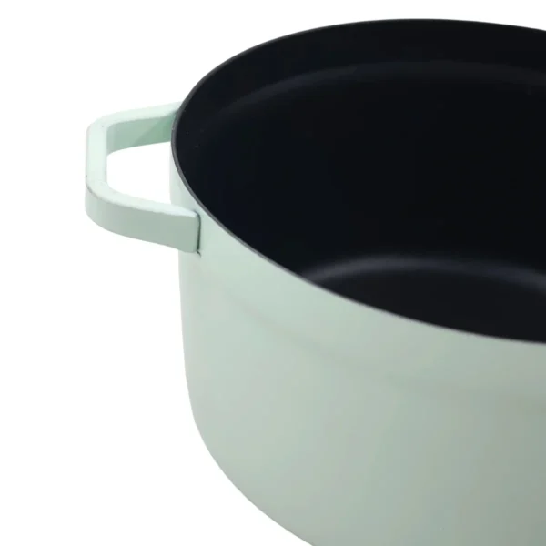 AIYI 24cm Cast-Iron-Style Non-Stick Soup Pot with Lid - Green AY129-027