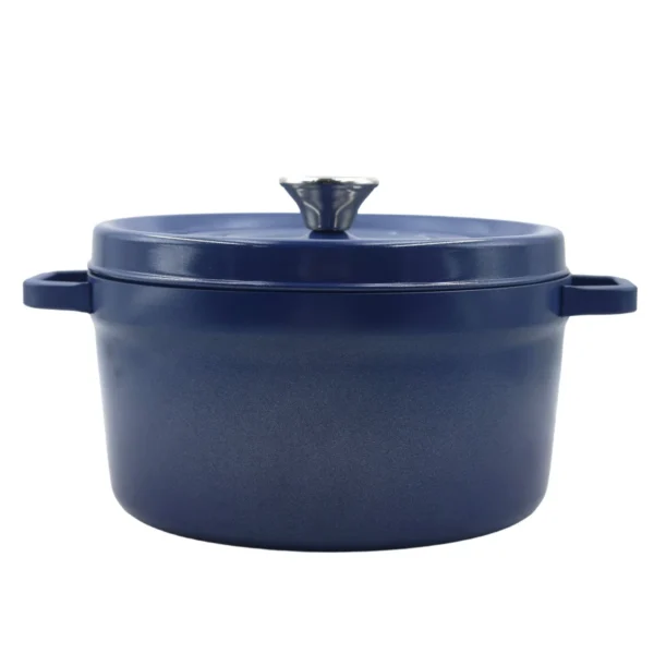 AIYI 24cm Cast-Iron-Style Non-Stick Soup Pot with Lid - Blue AY129-027