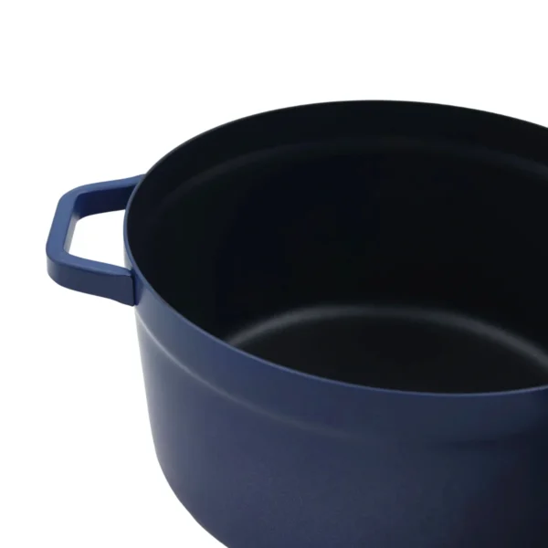 AIYI 24cm Cast-Iron-Style Non-Stick Soup Pot with Lid - Blue AY129-027
