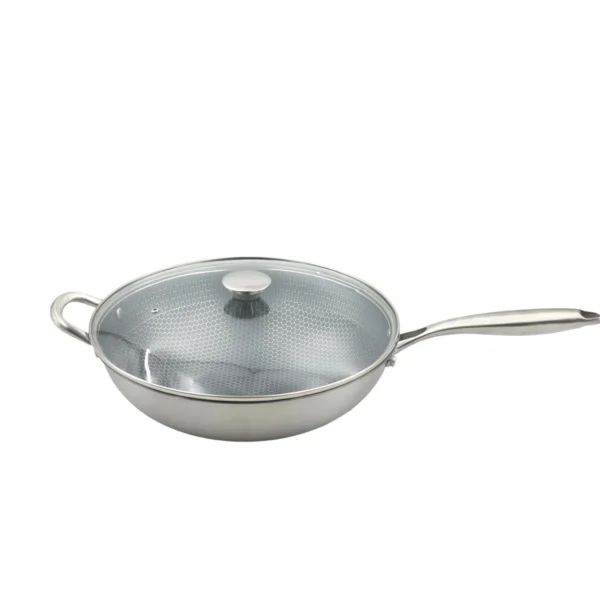 AIYI Stainless Steel Wok with Lid 32cm AY129-026