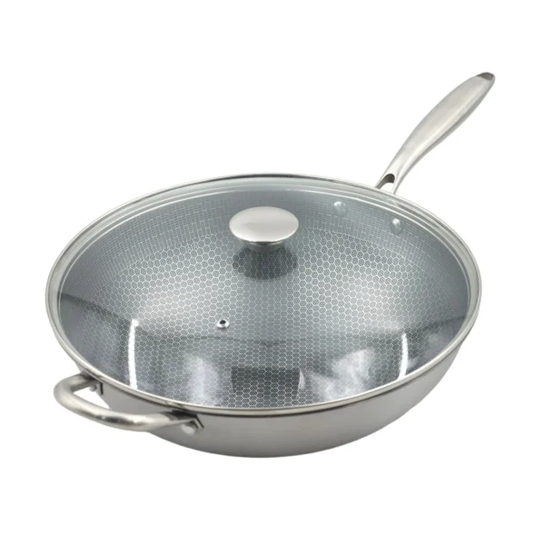 AIYI Stainless Steel Wok with Lid 32cm AY129-026