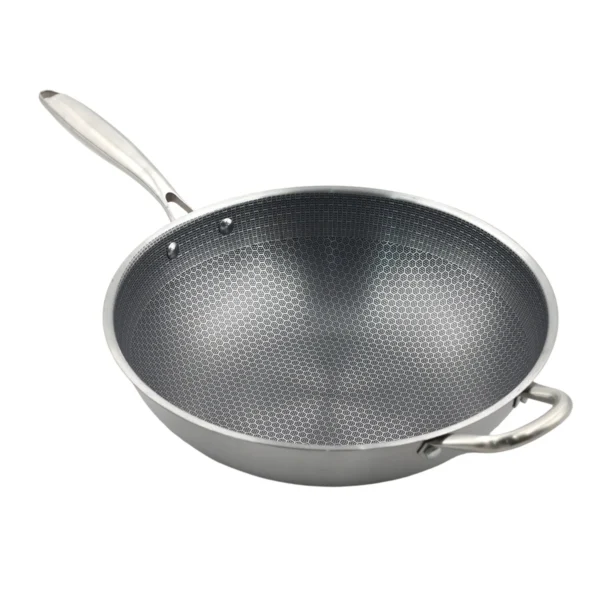 AIYI Stainless Steel Wok with Lid 32cm AY129-026