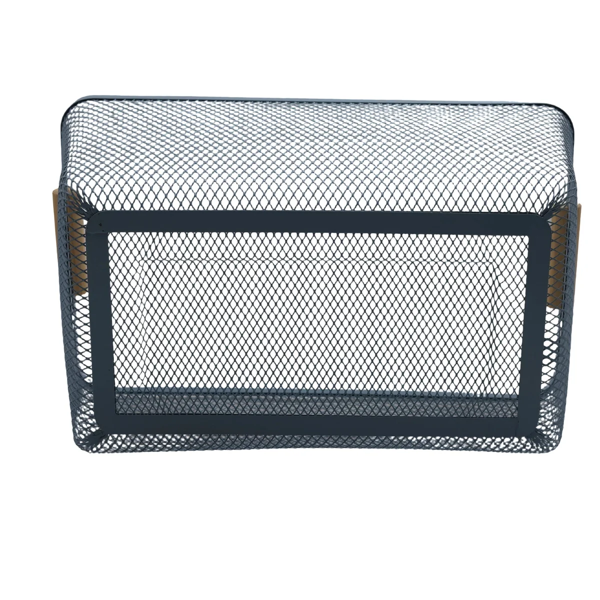 Metal Storage Basket with Wooden Handles, Wire Organiser Tray Blue AY398-029 - Image 3