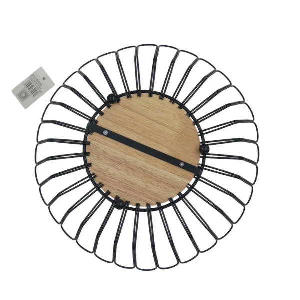 Metal Fruit Basket with Wooden Base, Decorative Storage Bowl AY389-008