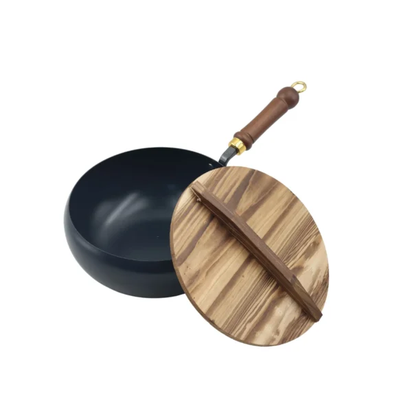 26cm Deep Belly Wok Pot with Wooden Lid AY129-019