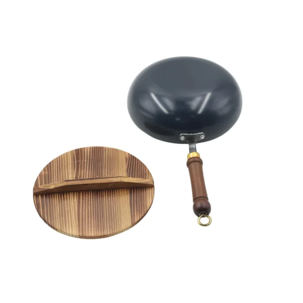 24cm Deep Belly Wok Pot with Wooden Lid AY129-020
