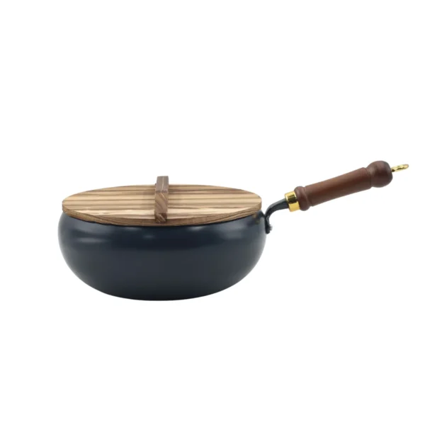 26cm Deep Belly Wok Pot with Wooden Lid AY129-019