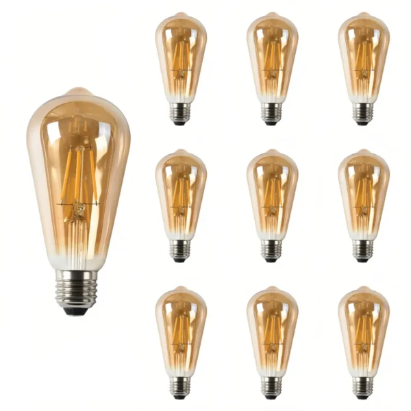 10-Pack AIYI LED Filament Globe ST64 – 4W E27 Warm White 2700K AY398-004