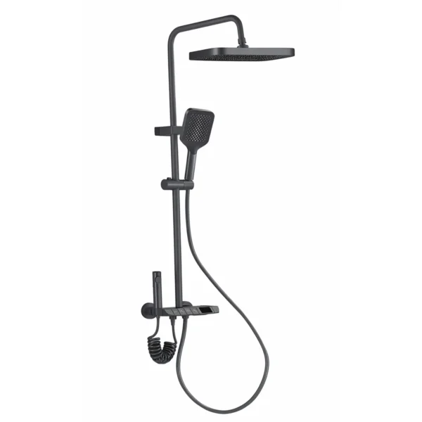 AIYI Multi-Function Shower Column Set, Overhead Rain Shower, Hand Shower & Bidet Sprayer Grey AY407-089