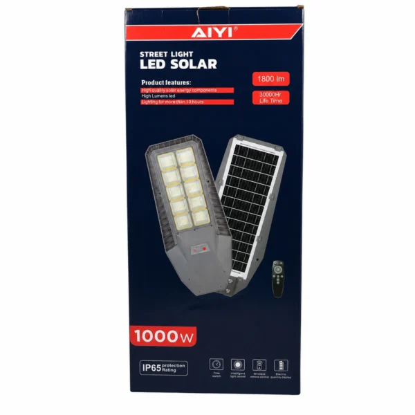 AIYI 1000W Solar Street Light - Motion Sensor and Remote Control AY399-053