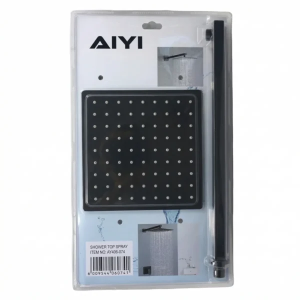 AIYI 8-Inch Square Shower Head Set, 40cm Arm & Rain Shower Head AY406-074