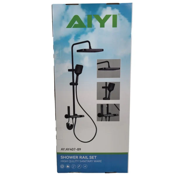 AIYI Multi-Function Shower Column Set, Overhead Rain Shower, Hand Shower & Bidet Sprayer Grey AY407-089