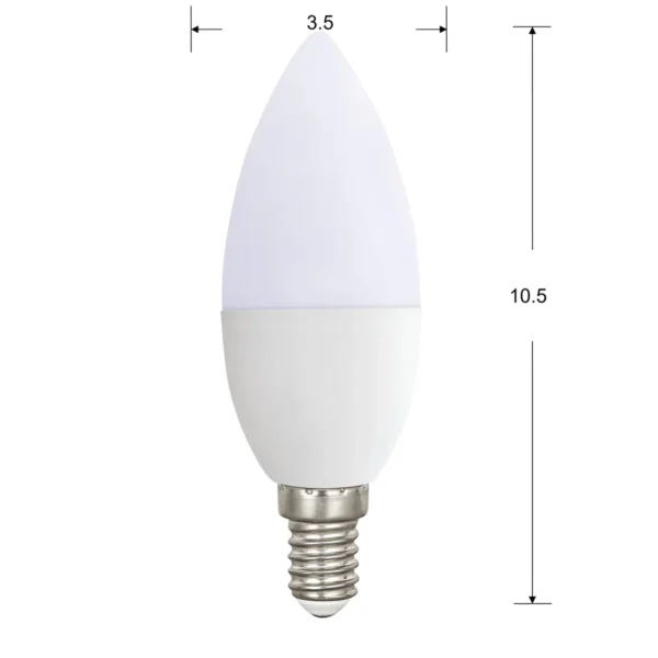 10-Pack AIYI 4W C37 LED Candle Bulb – 350lm, 6500K Cool White, E14 Connector AY398-068
