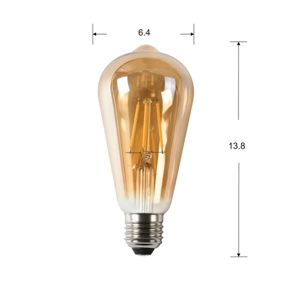 10-Pack AIYI LED Filament Globe ST64 – 4W E27 Warm White 2700K AY398-004