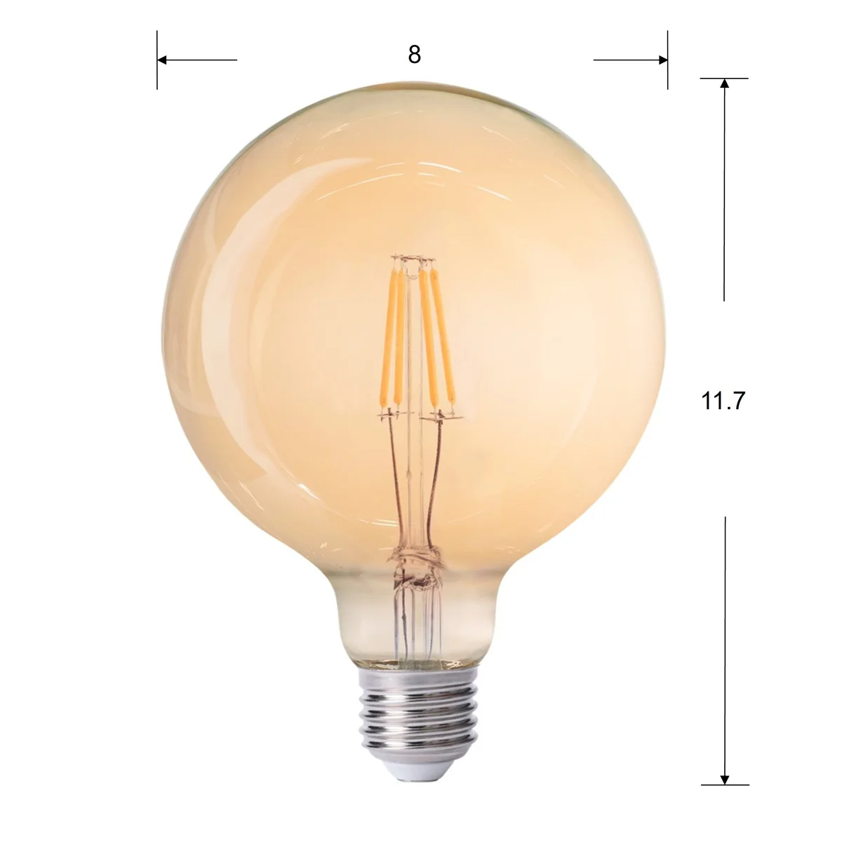 10-Pack AIYI LED Filament Globe G80 – 4W E27 Warm White 2700K AY398-005 - Image 3