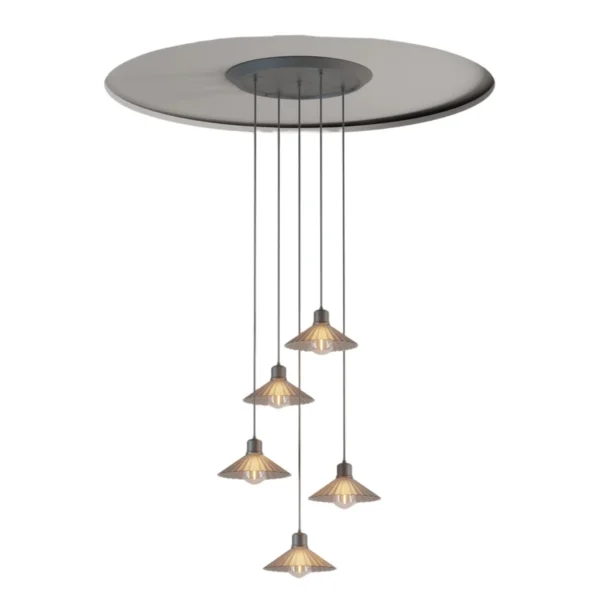 AIYI 10W 5-Light Round Pendant Ceiling Light with E27 Bulbs – Warm White 2700K AY398-048