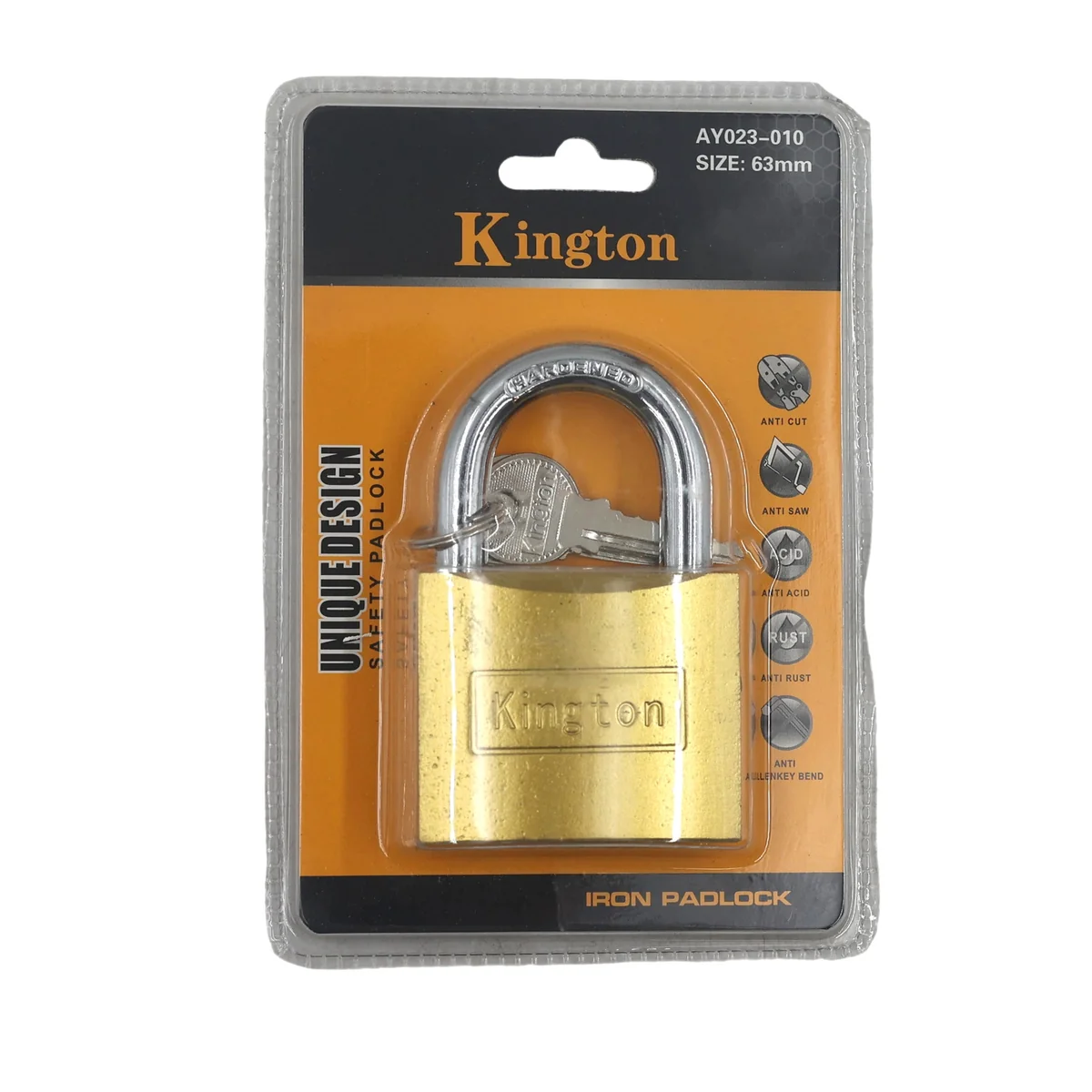 63mm Padlock with 3 Keys AY023-010