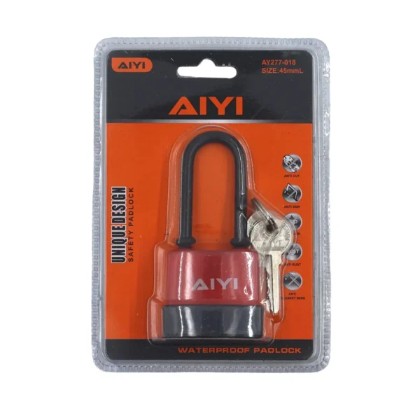Color waterproof padlock 45mmL AY227-018/AY277-018