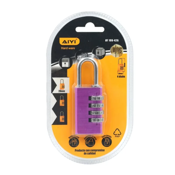 Aluminum material password lock purple AY199-426