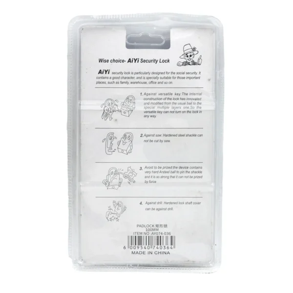 AIYI 100mm Stainless Steel Shutter Padlock AY074-036
