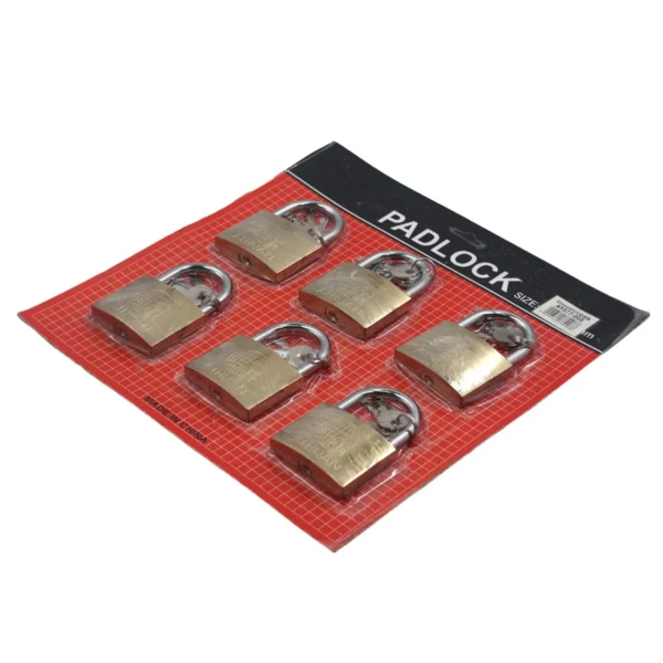 Gold padlock 6pcs 63mm AY077-008