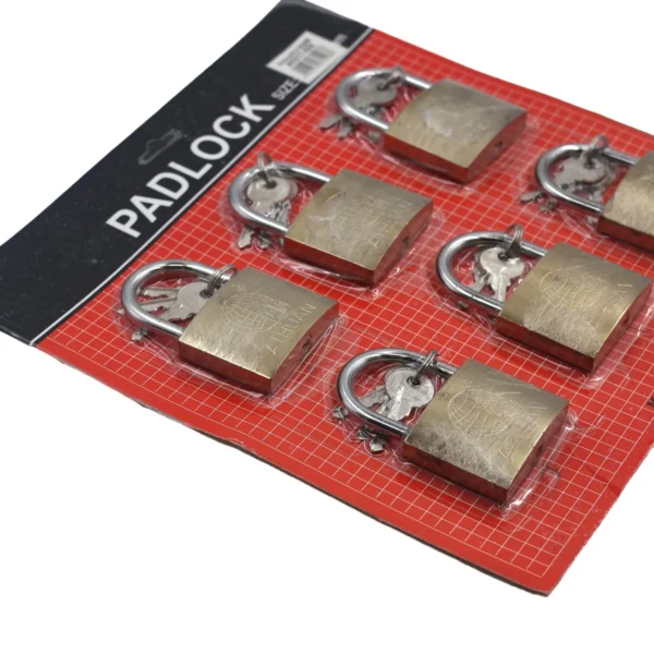 Gold padlock 6pcs 63mm AY077-008
