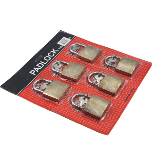 Gold padlock 6pcs 63mm AY077-008