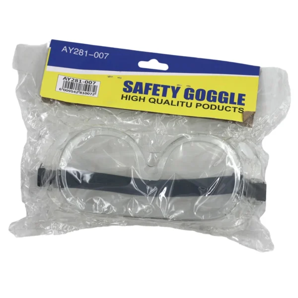 Clear Safety Goggles with Ventilation and Elastic Head Strap AY281-007