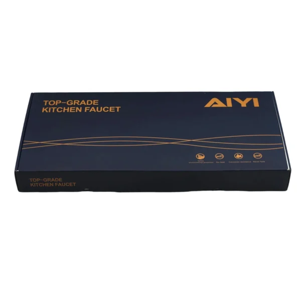 AIYI Pull-Down Kitchen Mixer Tap Matte Black, Rectangular Spray Head Single Lever Sink Faucet AY373-027