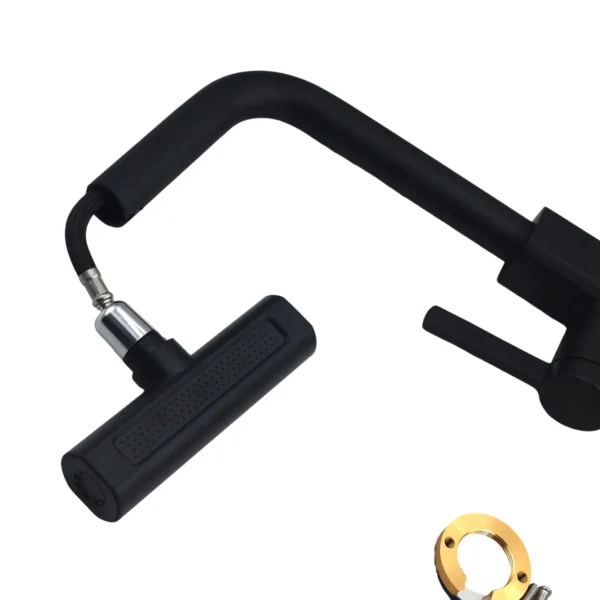 AIYI Pull-Down Kitchen Mixer Tap Matte Black, Rectangular Spray Head Single Lever Sink Faucet AY373-027