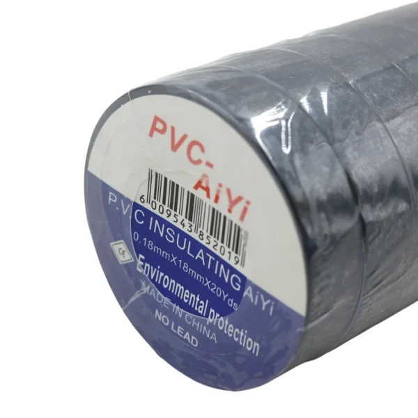 AIYI 10 Piece Black PVC Electrical Insulation Tape 18mm x 18M AY385-201