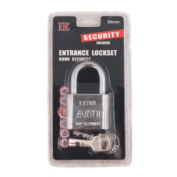 AIYI 50mm Silver Padlock with 3 Keys