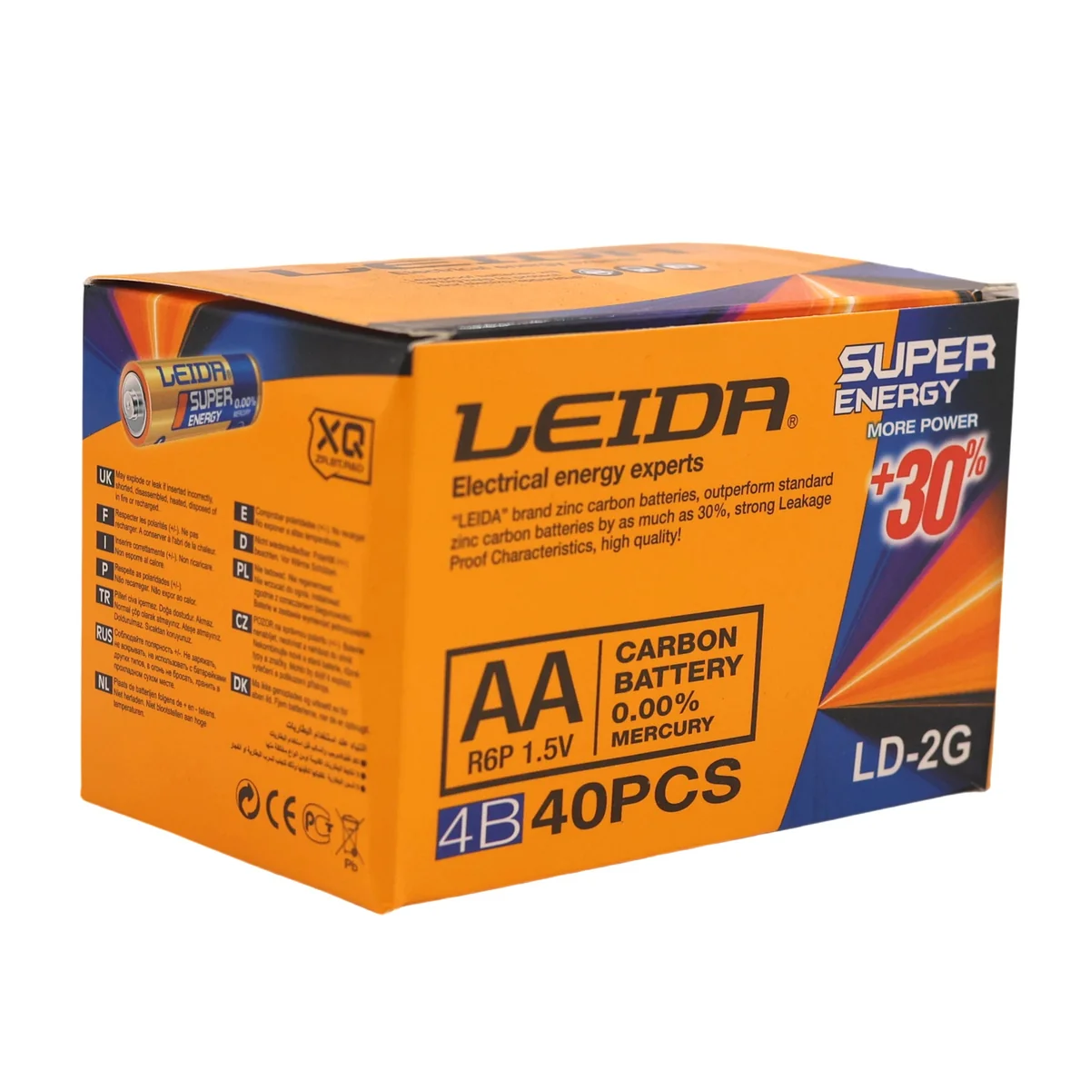Leida Super Energy AA Batteries - 10 Pack of 4 | 40 Batteries Total - Image 3