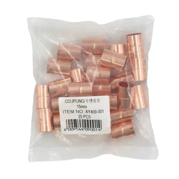 Red copper Coupling 15mm AY409-001