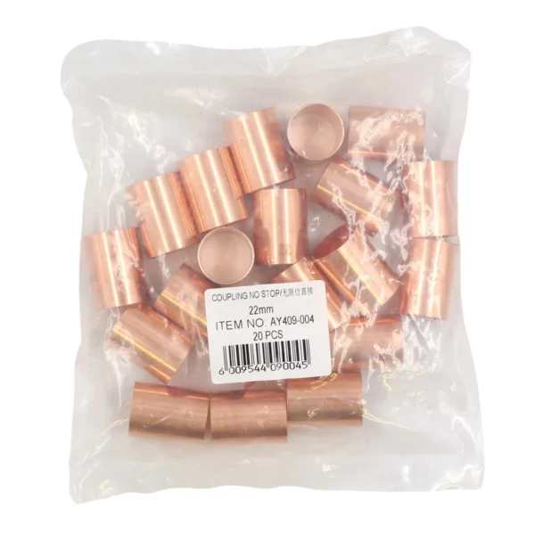 Red copper Coupling no stop 22mm AY409-004