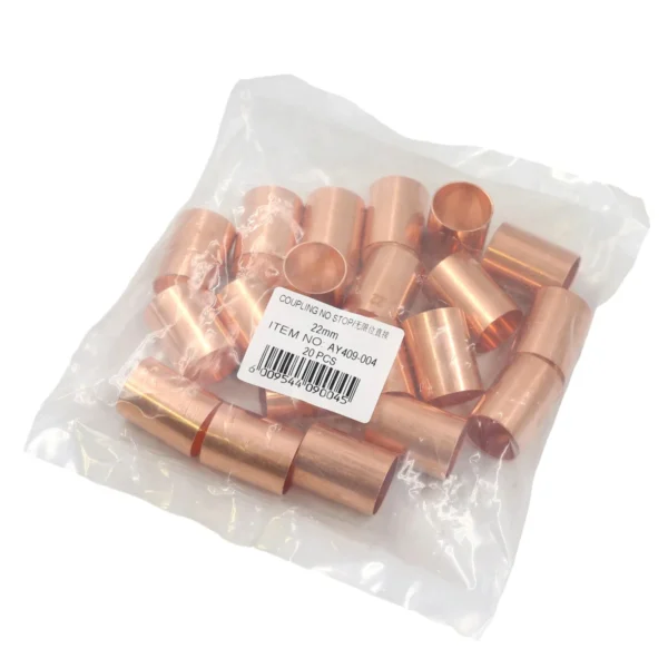 Red copper Coupling no stop 22mm AY409-004
