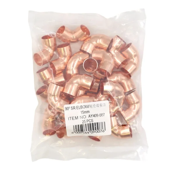Red copper 90 SR Elbow 15mm AY409-007