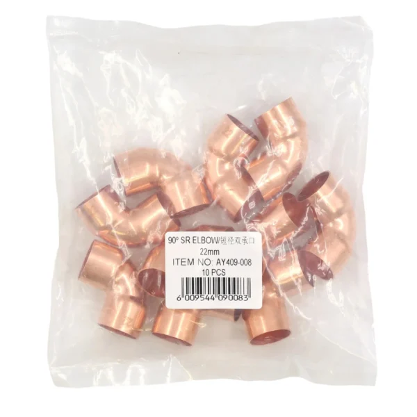 Red copper 90 SR Elbow 22mm AY409-008