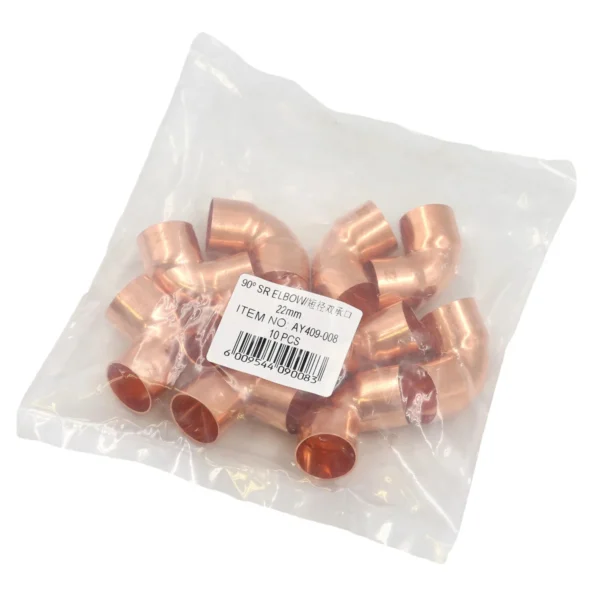 Red copper 90 SR Elbow 22mm AY409-008