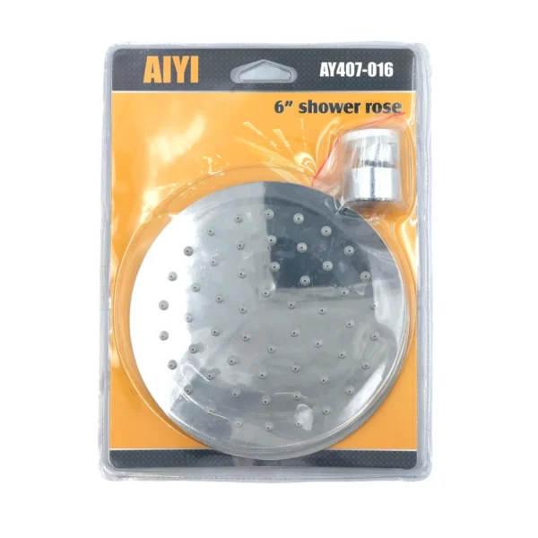 AIYI 6-Inch Round Shower Head, Chrome Finish Bathroom Shower Rose AY407-016