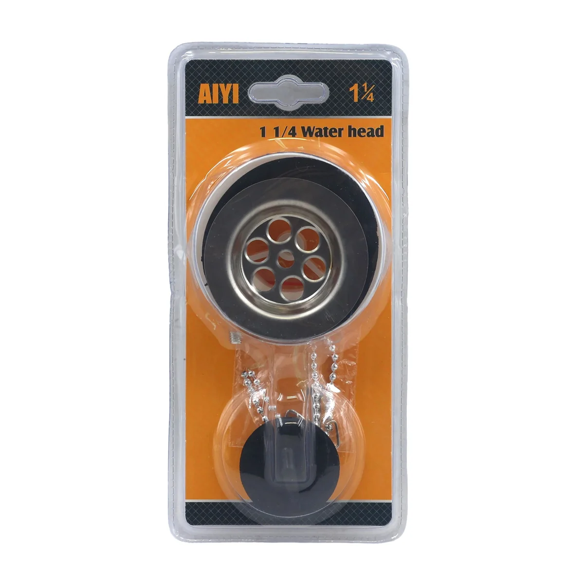 1-1/4" 32mm Basin Drain with Plug & Chain, Bathroom Sink Waste Set AY407-027