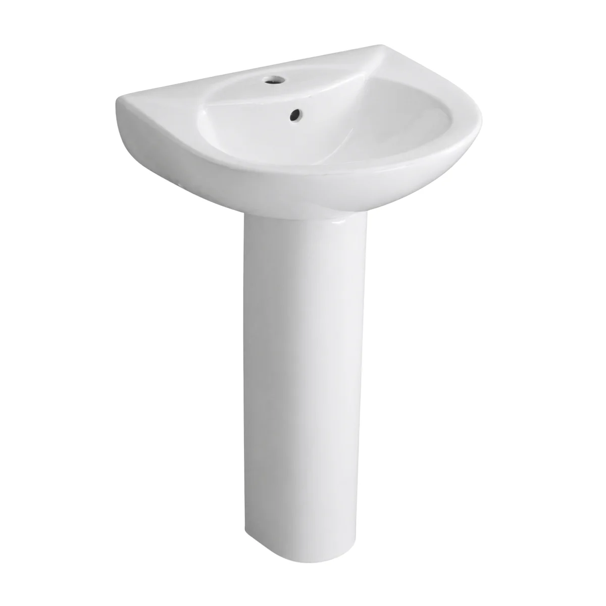 Ceramic Pedestal Basin White Bathroom Wash Basin Set - AY266-001