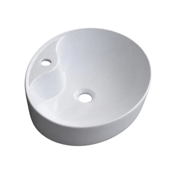 Oval White Ceramic Vessel Basin 59 x 42.5 x 16.5 cm AY266-016