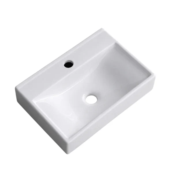 Rectangular White Ceramic Bathroom Basin 47 x 32.5 x 12.5 cm