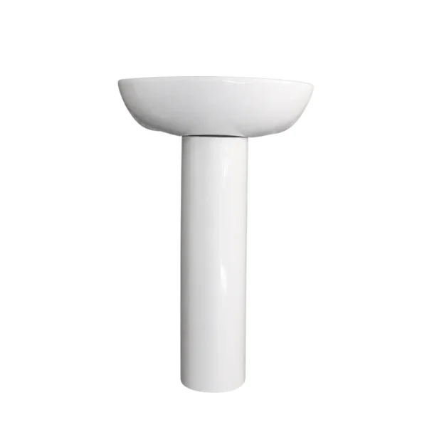 Ceramic Pedestal Basin White Bathroom Wash Basin Set - AY266-030