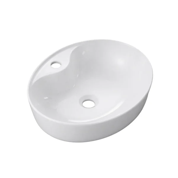 Oval White Ceramic Vessel Basin 59 x 42.5 x 16.5 cm AY266-016