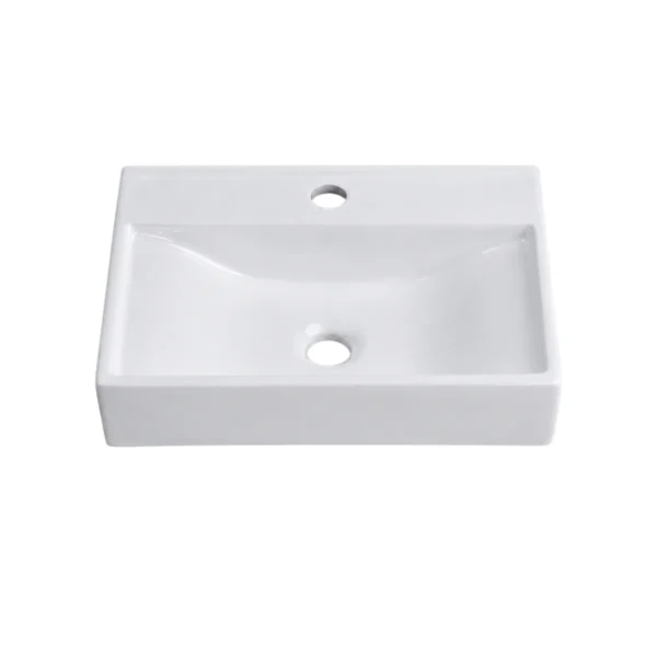 Rectangular White Ceramic Bathroom Basin 47 x 32.5 x 12.5 cm