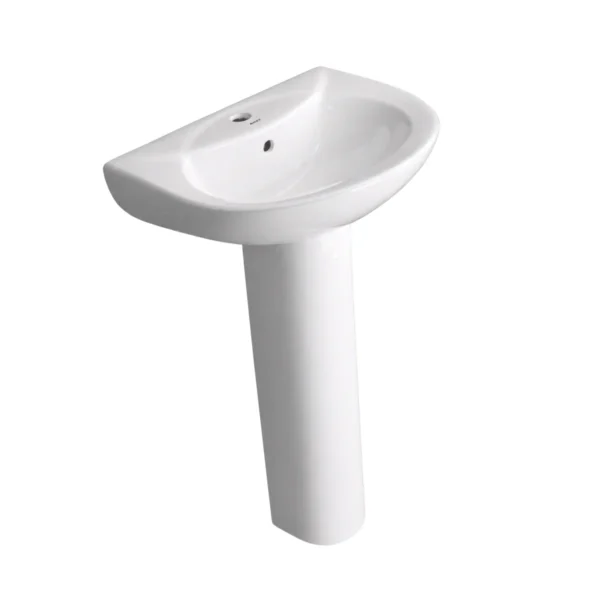 Ceramic Pedestal Basin White Bathroom Wash Basin Set - AY266-030